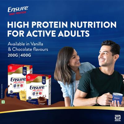 Ensure High Protein Nutrition Powder - Chocolate Flavour 400 gm (Refill Pack) - Daily Health Drinks