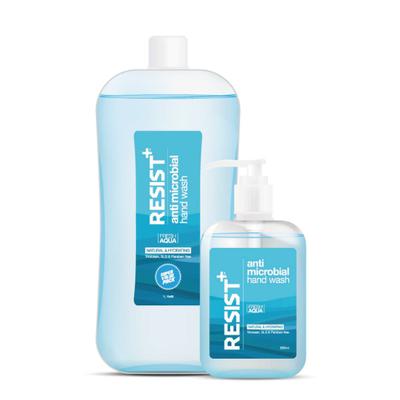 RESIST+ Antimicrobial Super Saver Pack Hand Wash - Fresh Aqua (Pump 250 ml + Refill 1 Litre) - Hand Sanitizer