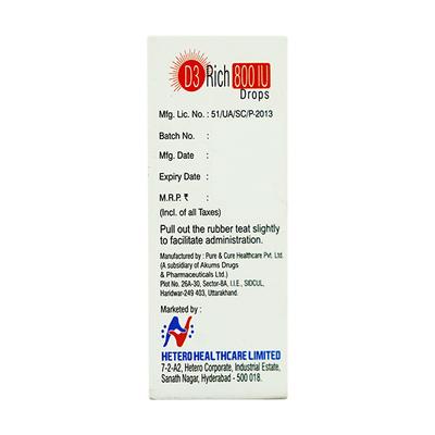 D3 RICH 800iu Drops 15ml - Supplements-Vit
