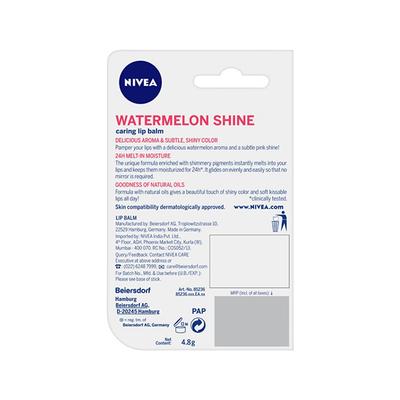 Nivea Fruity Shine Watermelon Lip Care 4.8 gm - Lip Balms