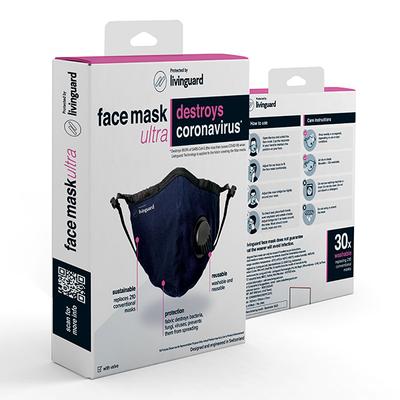 Livinguard Face Mask Ultra With Valve (M) - Blue (Pack of 1) - Face Mask