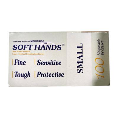 Soft Hands Non Sterile Latex Medical Examination Glove (S) 100's - Surgical Consumable