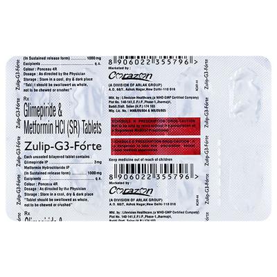 ZULIP G3 FORTE Tablet 10's - Diabetes-Ant