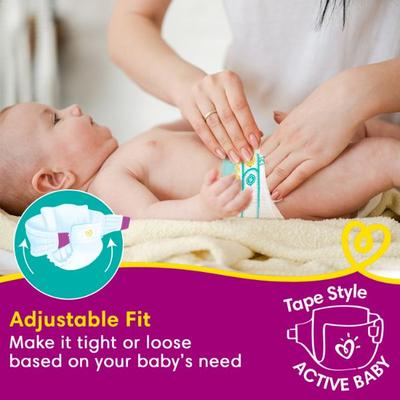Pampers Premium Taped Active Baby Diaper Pants (S) 92's - Diapers & Wipes
