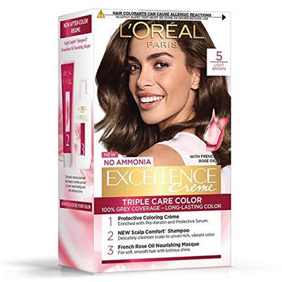 L'Oreal Paris Excellence Creme - 5 Light Brown (72 ml + 100 gm) - Crème