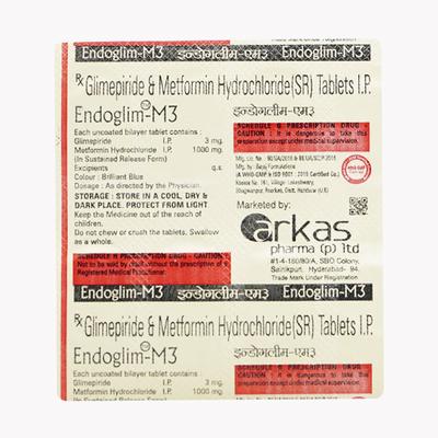 ENDOGLIM M3 500 Tablet 10's - Diabetes-Ant