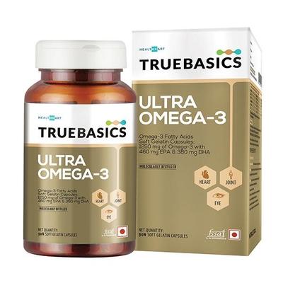 TrueBasics Ultra Omega-3 Soft Gelatin Capsules 90's - Omega Fish Oil Fatty Acids
