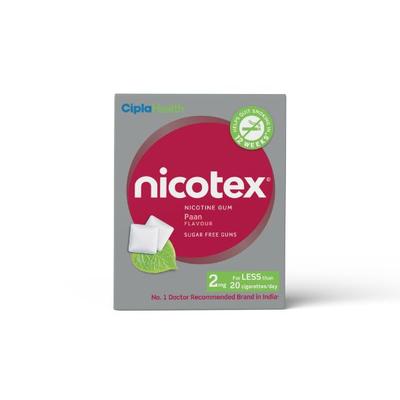 Nicotex 2mg Sugar Free Nicotine Gum - Paan 12's - Nicotine Gums/Lozenges