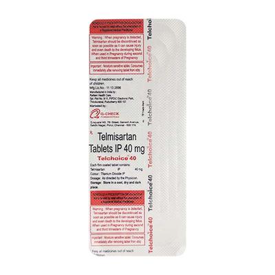 TELCHOICE 40mg Tablet 10's - Hypertension-Ang