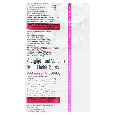 VILDASURE M 500 Tablet 10's - Diabetes-Ant