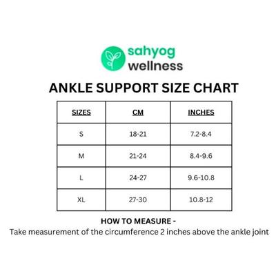 Sahyog Wellness 4 way Stretchable Ankle Compression Support - Black (L) 1's - Knee/Ankle/Leg/Foot Supports