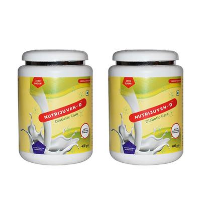 Nutrijuven-D Diabetic Care Powder with Zero Sugar - Vanilla (Pack of 2 x 400 gm) - Diabetes (Fitness)