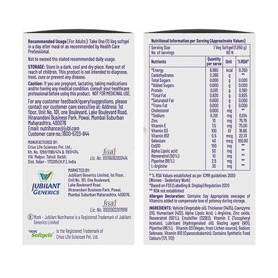 Jubilant Nutrihance UB Gold 150mg of CoQ10 Veg Softgel Capsule 60's - Co-Q