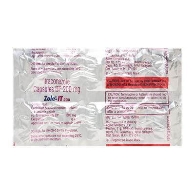 ZOLE IT 200 Capsule 10's - Fungal Infections-Anf