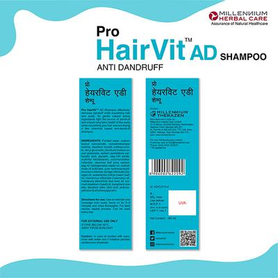 Millennium Herbal Care Pro Hairvit Anti Dandruff Shampoo (Pack of 2 x 100 ml) - Shampoos