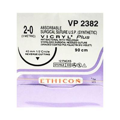 Johnson & Johnson Ethicon Vicryl Plus Absorbable Surgical Suture (2-0) (90 cm) (VP2382) 1's - Bandages & Dressings