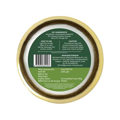 Vedic Valley Lemongrass Anti Cellulite Body Massage Candle Certified Natural 200 gm - Others
