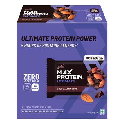 RiteBite Max Protein Ultimate Choco Almond Bar (Pack of 6 x 100 gm) - Nutritional Bars
