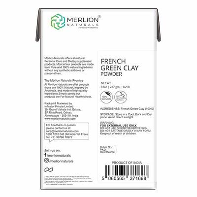 Merlion Naturals French Clay Powder - Green 227 gm - Face Creams