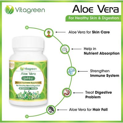 VitaGreen Aloe Vera Capsules 60's - Herbal Dietary Supplement