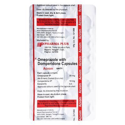 ACVOM Tablet 10's - Ulcer/Reflux/Flatulence-Aaa