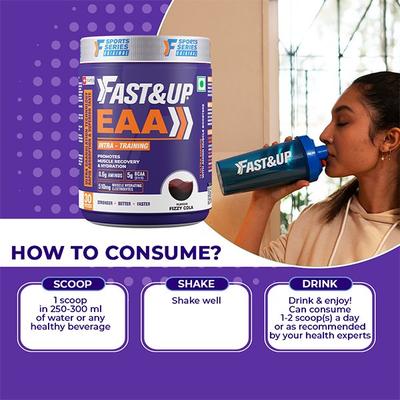 Fast&Up EAA Intra Training Supplement (30 Servings) - Fizzy Cola Flavour 390 g - Workout Essentials
