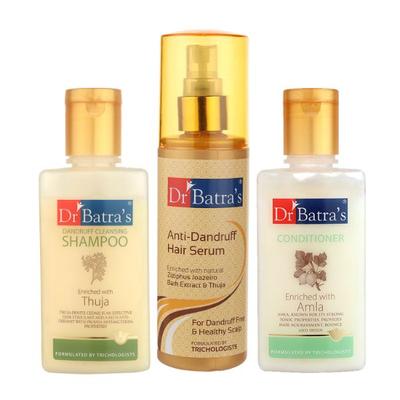 Dr Batra's Dandruff Cleansing Shampoo 100 ml + Anti-Dandruff Hair Serum 100 ml + Conditioner 125 ml - Hair Treatment