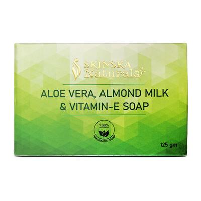 SKINSKA NATURALS ALOE VERA ALMOND MILK & VITAMIN E Soap 125gm - Dry Skin-Emo