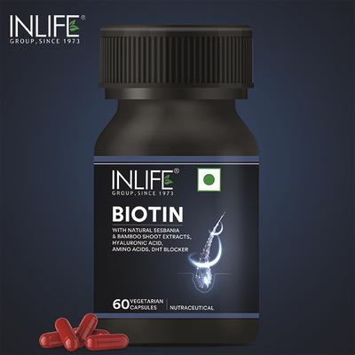 Inlife Biotin Vegetarian Capsules 60's - Hair & Skin