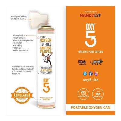 Oxy5 Refillable Portable Oxygen Can 6 Litre - Respiratory Care