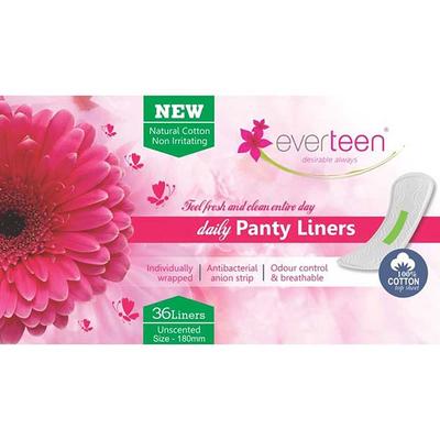 everteen Daily Panty Liners With Antibacterial Strip for Light Discharge & Leakage in Women - 1 Pack (36pcs) 1's - Panty Liners
