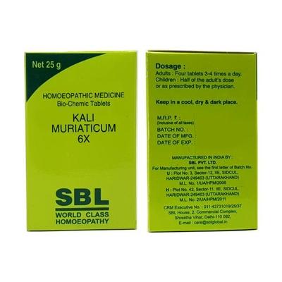 SBL Kali Muriaticum 6X Tablet 25 gm - Bio-Chemic