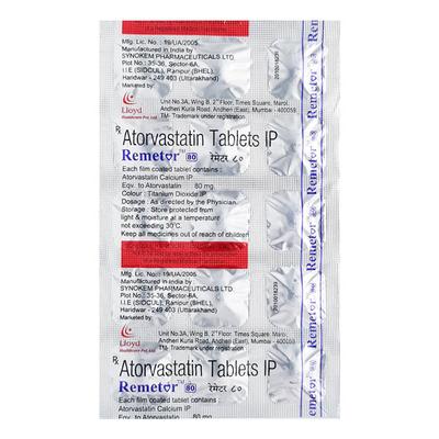 REMETOR 80 Tablet 15's - High Cholesterol-Dys