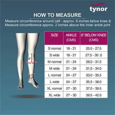 Tynor Compression Garment Leg Below Knee Open Toe - Wide (XL) (I 80) - Knee/Ankle/Leg/Foot Supports