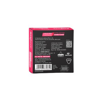 Manforce Dots 1740 Extra Dotted Condoms - Litchi 3's - Plain/Flavoured Condoms