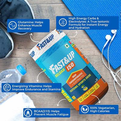 Fast&Up Reload Isotonic Energy Drink - Lemon Flavour 1000 gm - Workout Essentials