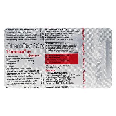Temsan 20mg Tablet 15'S - Hypertension-Ang