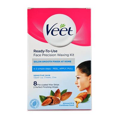 Veet Face Precision Upper Lip, Cheeks and Chin Waxing Strips 8's - Shaving & Hair Removal