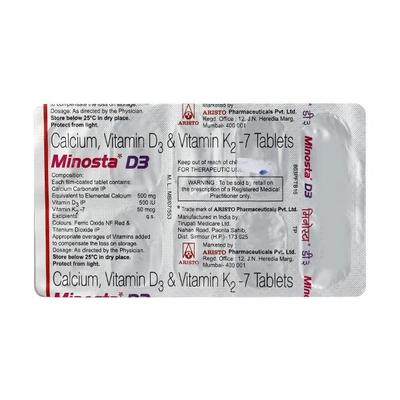 Minosta D3 Tablet 10'S - Supplements-Cal