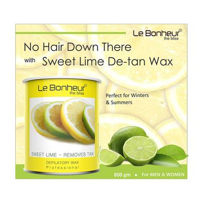 Le Bonheur Depilatory Wax - Sweet Lime 800 gm (Free Pre Wax Gel and Post wax Oil) - Shaving & Hair Removal