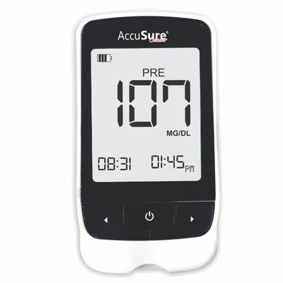 AccuSure Sensor Gluco Meter with 25 Strips - Blood Glucose Monitors/Test Strips