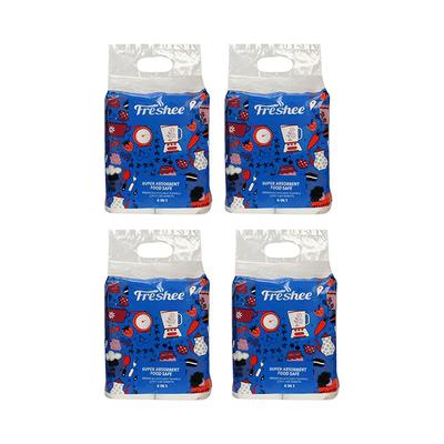 Freshee 4 in 1 Super Absorbent Food Safe 2 Ply Premium Kitchen Towels (Pack of 4) - Tissues & Wipes