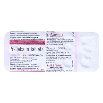 GABAFIX 50 Tablet 10's - Neuropathic Pain-Dru