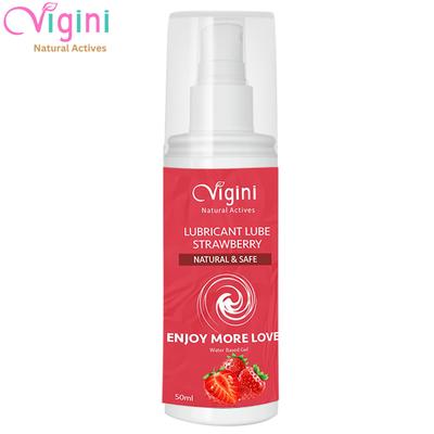 Vigini Lubricant Lube Water Based Gel - Strawberry 50 ml - Flavoured Lubes
