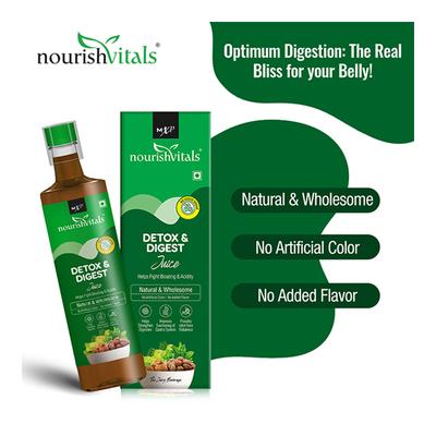 NourishVitals Detox & Digest Juice 500 ml - Ayurvedic Juices