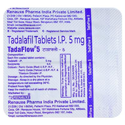 TADAFLOW 5 Tablet 4's - Impotence/Erectile Dysfunction (Ed)