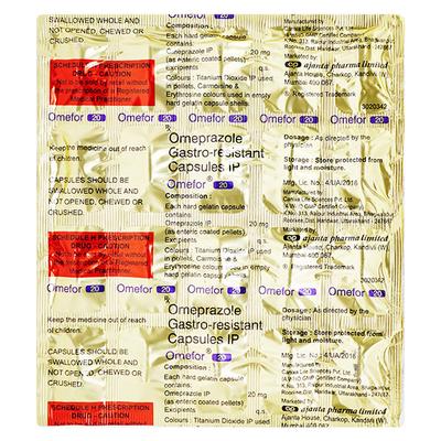 OMEFOR 20mg Capsule 20's - Ulcer/Reflux/Flatulence-Aaa