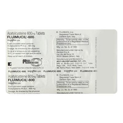 Fluimucil 600mg Tablet 10'S - Cough And Cold-Cou