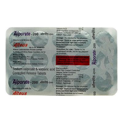 ALPORATE 200 Tablet 15's - Epilepsy/Convulsion-Ant