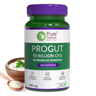 Pure Nutrition Progut 50 Billion CFU 600 mg Veg Capsule 60's - Digestive Health